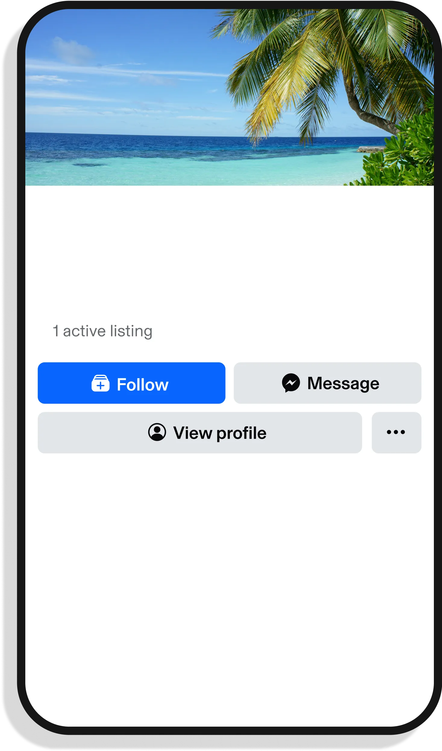 Phone with Facebook profile displayed